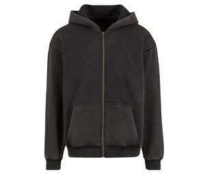 BUILD YOUR BRAND BY295 - STONEWASH HEAVY ZIP HOODIE Magnet
