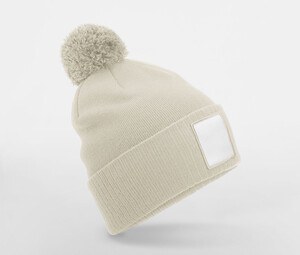BEECHFIELD BF338R - APPLIQUÉ PATCH POM BEANIE Oatmeal/White